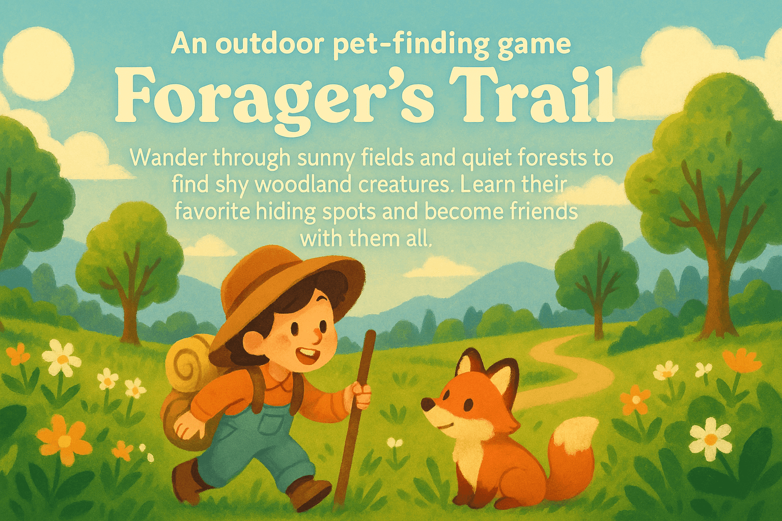 An outdoor pet-finding game