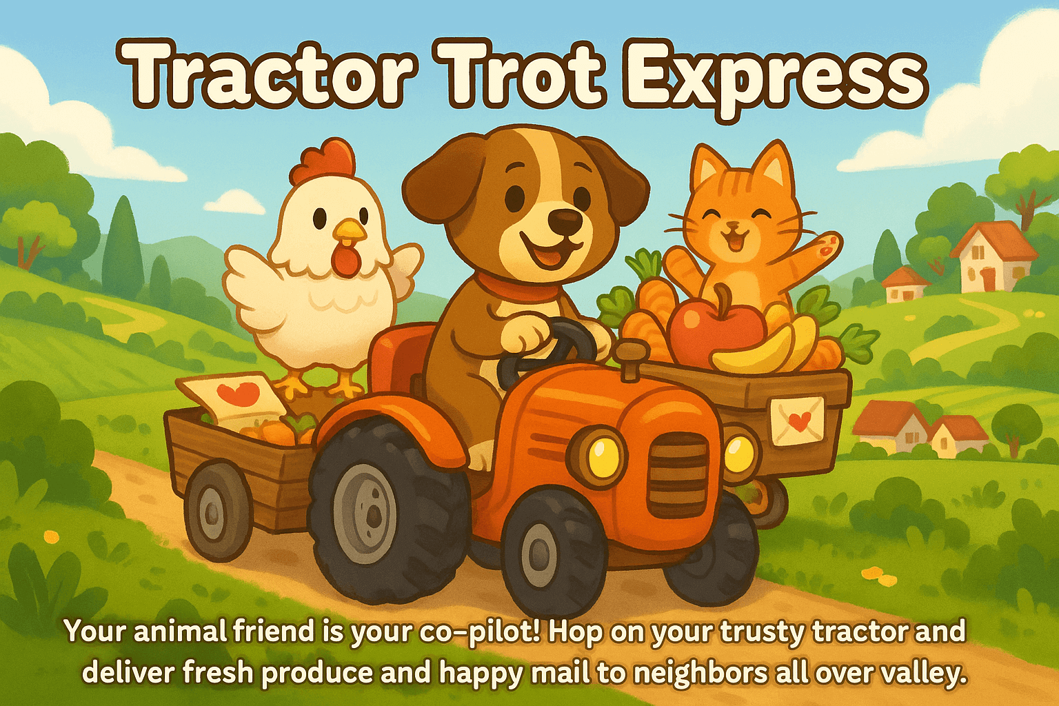 A pet and tractor delivery game